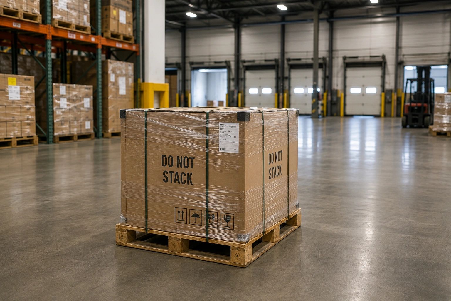 Wrapped pallet ready for LTL shipping